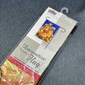 NOS Garden Decorative Halloween Flag Trio Of Pumpkins Fade Resistant 12.5 x 18"